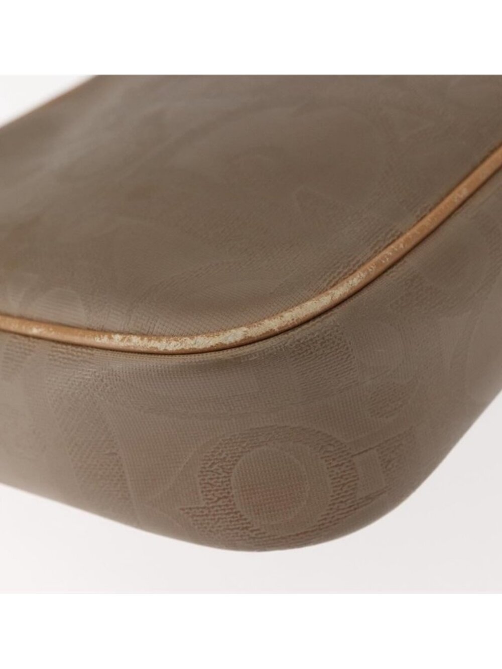 Authentic Christian Dior Trotter Canvas Shoulder Bag Beige Gold - Picture 11 of 16